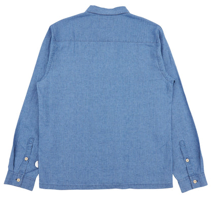 Folk Patch Shirt Light Indigo Waffle