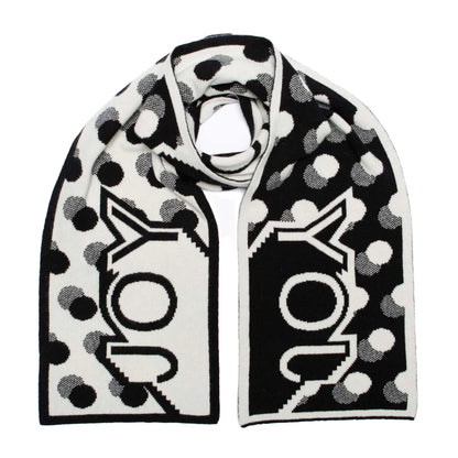 Green Thomas Joy Blanket Scarf Black and White