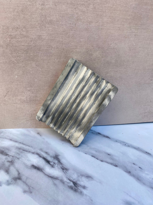 ConcretelyCo Rectangular Concrete Soap Dish Grey Marble