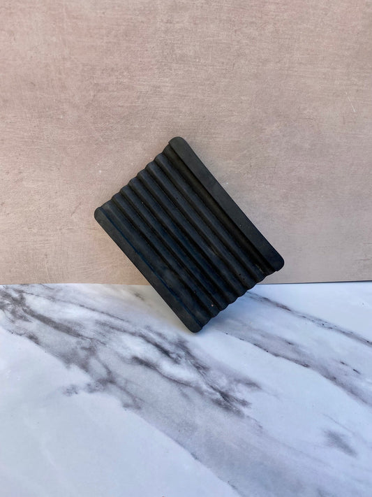 ConcretelyCo Rectangular Concrete Soap Dish Black