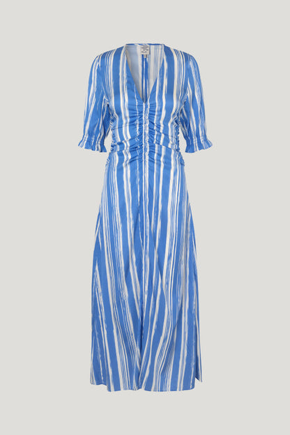 Baum Und Pferdgarten Amma Dress Blue Painted Stripe