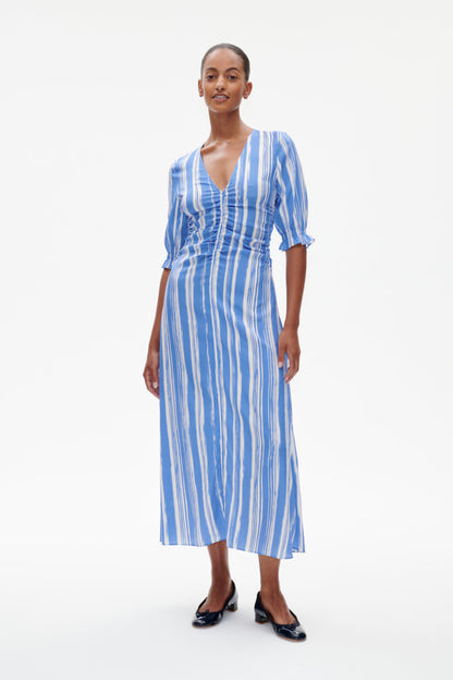 Baum Und Pferdgarten Amma Dress Blue Painted Stripe