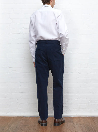 Oliver Spencer Belted Trousers Whitton Cord Navy