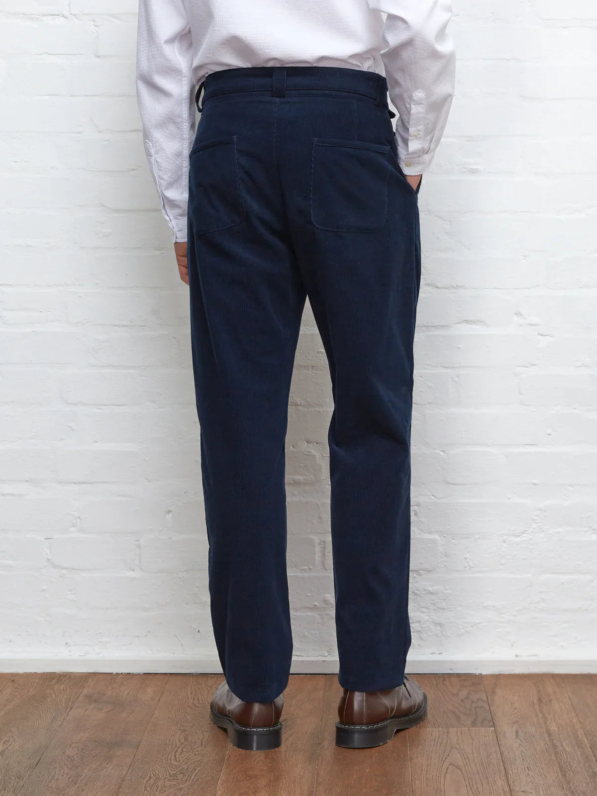 Oliver Spencer Belted Trousers Whitton Cord Navy